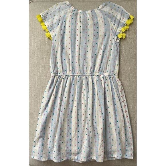 Epic Threads Girl's Cotton Tassel-Trim Peasant Dress, Blue/Off White SZ 6X - Picture 3 of 7